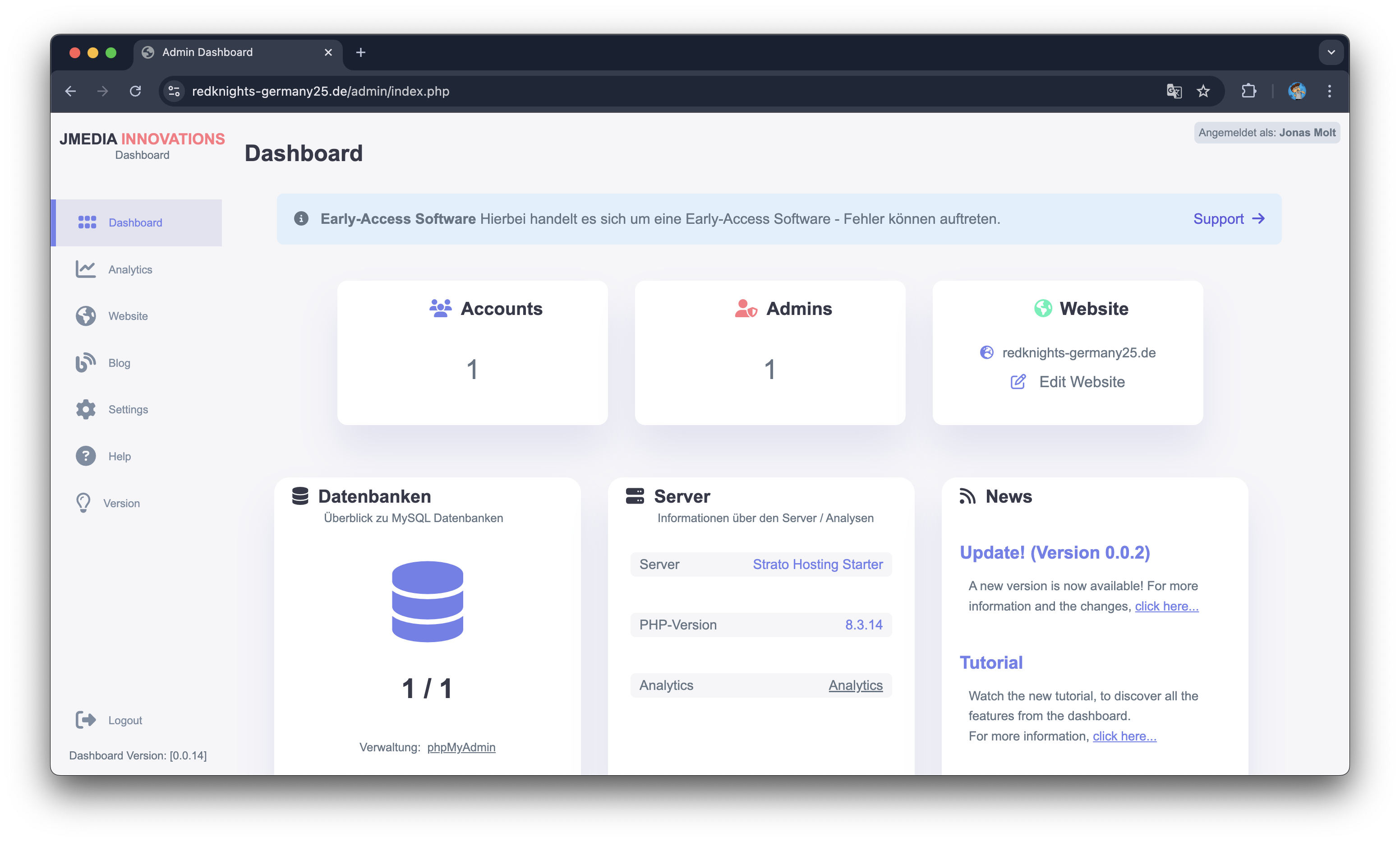Dashboard JMEDIA INNOVATIONS